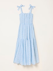 FatFace Martha Blue Petite Stripe Midi Dress - Image 6 of 7