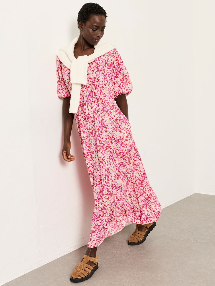 FatFace Multi Confetti Floral Petite Milly Midi Dress - Image 1 of 7