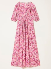 FatFace Multi Confetti Floral Petite Milly Midi Dress - Image 6 of 7