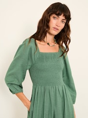 綠色 - FatFace 中長連身裙 - 圖片 3，共 6