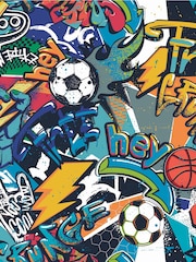 Origin Murals Blue Sports Graffiti Matte Non Woven A3 Mural Sample - Image 1 of 1