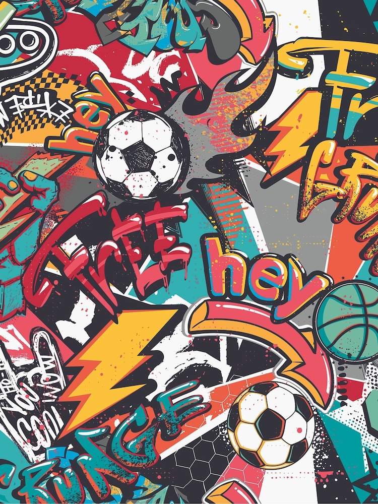 Origin Murals Red Sports Graffiti Matte Non Woven A3 Mural Sample - Image 1 of 1