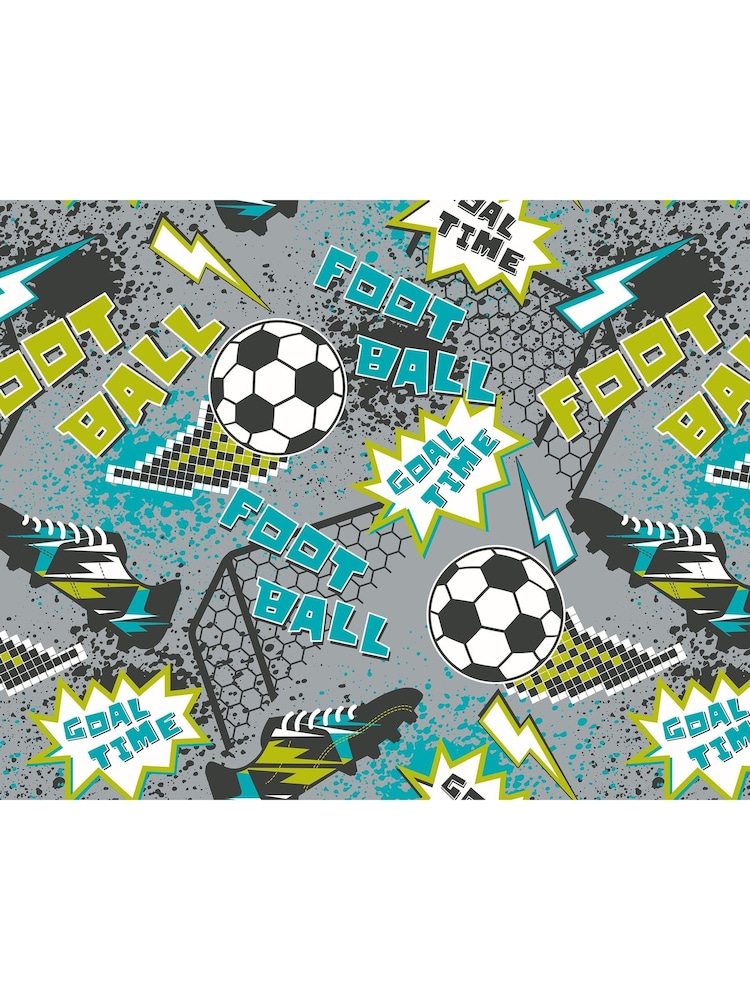 Origin Murals Grey Graphic Print Pixel Footballs Matte Non Woven A3 Mural Sample - Image 2 of 2
