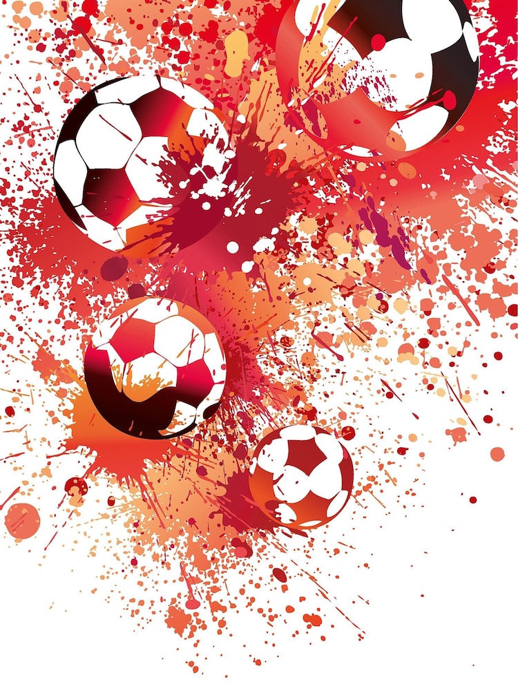 Origin Murals Red Football Splash Matte Non Woven A3 Mural Sample - Image 1 of 1