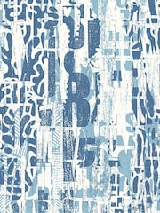 Origin Murals Denim Blue Letterpress Graffiti Matte Non Woven A3 Mural Sample - Image 1 of 1