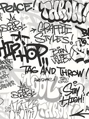 Origin Murals Black and White Mono Graffiti Matte Non Woven A3 Mural Sample - Image 1 of 2