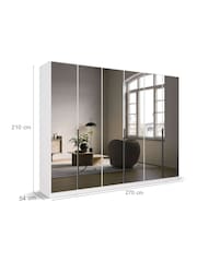Rauch Alpine White Bayla Mirror Semi Fitted 6 Door Wardrobe - Image 4 of 6