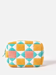 Oliver Bonas Yellow Patchwork Corduroy Wash Bag - Image 1 of 4