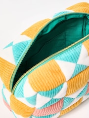 Oliver Bonas Yellow Patchwork Corduroy Wash Bag - Image 3 of 4
