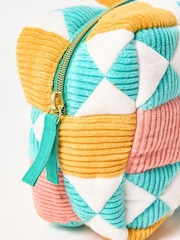 Oliver Bonas Yellow Patchwork Corduroy Wash Bag - Image 4 of 4