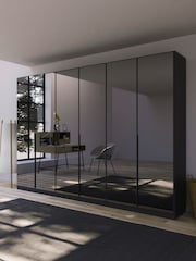 Rauch Metallic Grey Bayla Mirror Semi Fitted 6 Door Wardrobe - Image 1 of 6