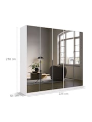 Rauch Alpine White Bayla Mirror Semi Fitted 5 Door Wardrobe - Image 4 of 6