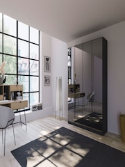 Rauch Metallic Grey Bayla Mirror Semi Fitted 4 Door Wardrobe - Image 1 of 6