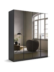 Rauch Metallic Grey Bayla Mirror Semi Fitted 4 Door Wardrobe - Image 3 of 6