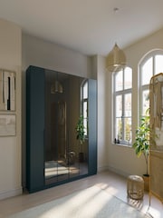 Rauch Metallic Grey Bayla Wood and Mirror Semi Fitted 6 Door Wardrobe - Image 1 of 6