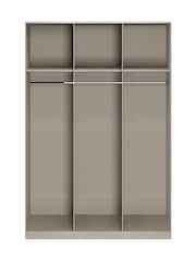 Rauch Metallic Grey Bayla Wood and Mirror Semi Fitted 6 Door Wardrobe - Image 5 of 6