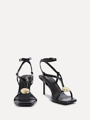 Linzi Black Foolish Strappy Sandals With Gold Accent - Image 3 of 6