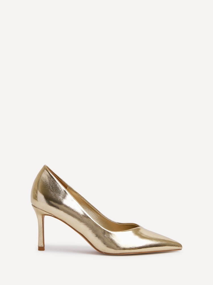 Linzi Gold Classic V-Cut Vamp Court Shoes - Image 2 of 5