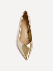 Linzi Gold Classic V-Cut Vamp Court Shoes - Image 4 of 5