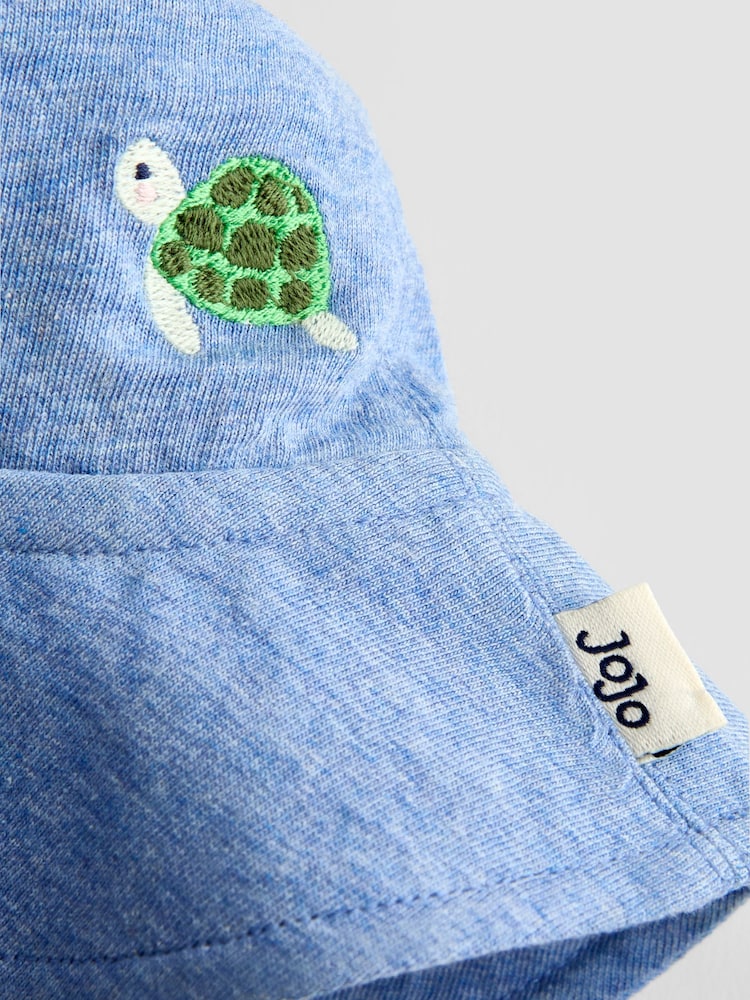 JoJo Maman Bébé Blue Turtle Appliqué Romper & Hat Set - Image 10 of 10 JoJo Maman Bébé Blue Turtle Appliqué Romper & Hat Set - Image 10 of 10