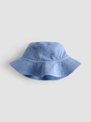 JoJo Maman Bébé Blue Turtle Appliqué Romper & Hat Set - Image 6 of 10