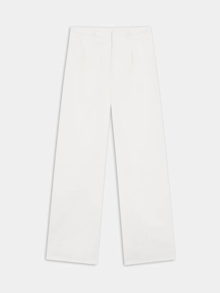 TALA White Heavyweight Linen Tailored Wide Leg Trousers - Image 3 of 3