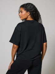 LOVALL Black Petite Soft Touch Wide Leg Lounge Set - Image 2 of 5