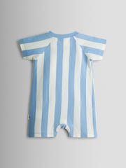 JoJo Maman Bébé Blue Whale Appliqué Romper & Hat Set - Image 4 of 8