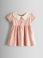 JoJo Maman Bébé Pink Floral Dress, Knicker & Headband Set - Image 2 of 6