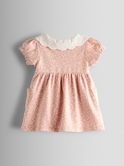 JoJo Maman Bébé Pink Floral Dress, Knicker & Headband Set - Image 3 of 6