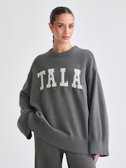 TALA Grey Logo Knit Jumper - Image 1 of 3