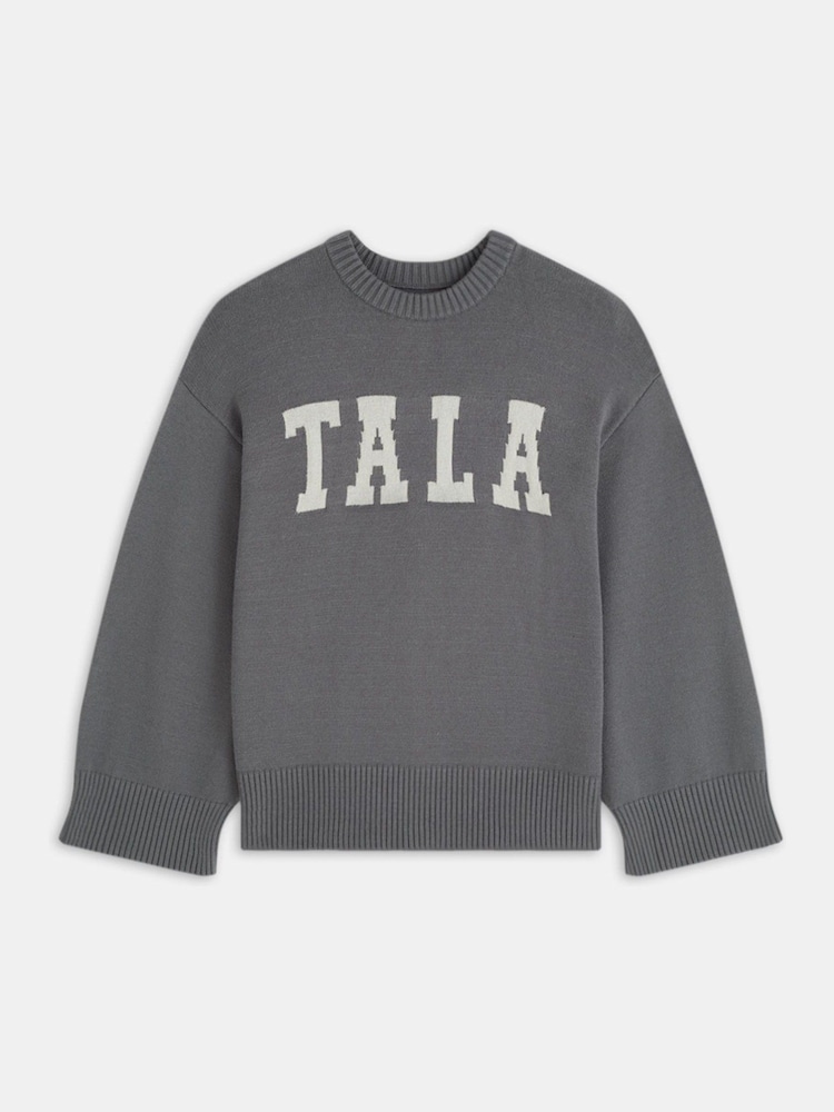 TALA Grey Logo Knit Jumper - Image 3 of 3
