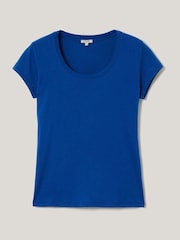 Jigsaw Blue Supima Cotton Scoop Neck T-Shirt - Image 1 of 1
