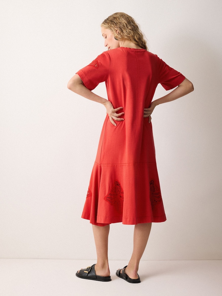 Jigsaw Embroidered Midi T-Shirt Dress - صورة 2 من 5