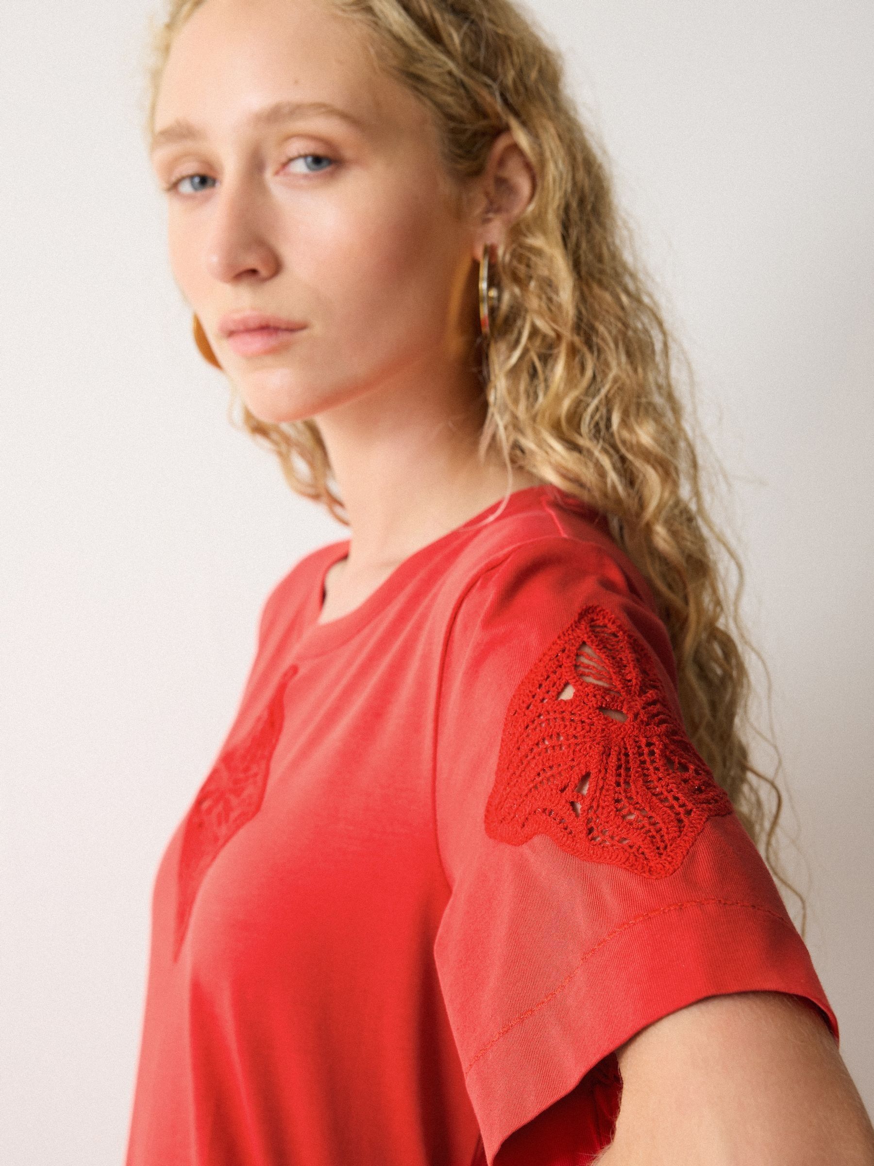 Buy Jigsaw Red Embroidered Midi T-Shirt Dress from Next USA