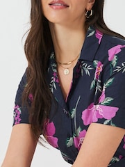 Vestido-camisa Crew Clothing Ava em mistura de linho - Imagem 2 de 5