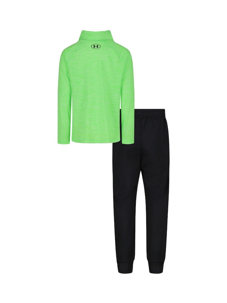 Under Armour Green 1/4 Zip Twist Tech Set Tracksuit - Image 2 of 7