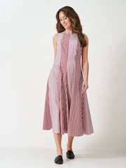 Crew Clothing Red Flo Cotton Fit-And-Flare Dress - Image 1 of 5