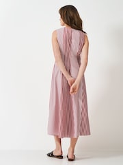 Crew Clothing Red Flo Cotton Fit-And-Flare Dress - Image 2 of 5