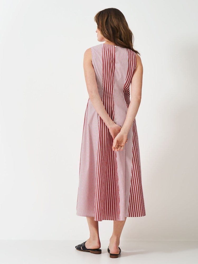 Crew Clothing Red Flo Cotton Fit-And-Flare Dress - Image 2 of 5