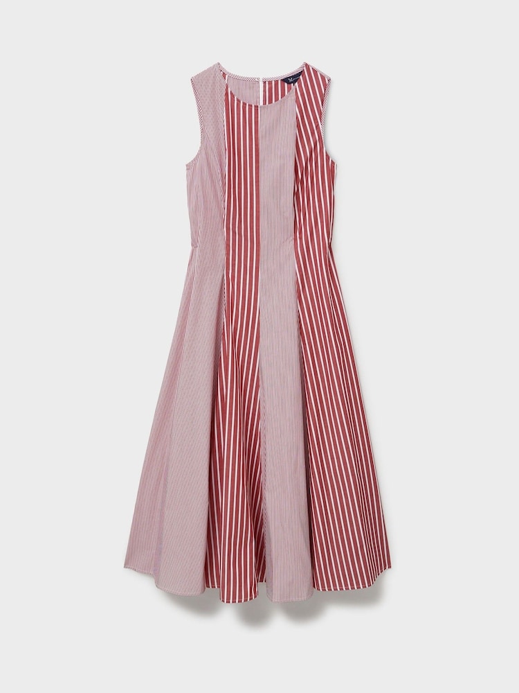 Crew Clothing Red Flo Cotton Fit-And-Flare Dress - Image 5 of 5