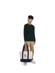 Polo Ralph Lauren White Player Logo Tote Bag - Image 9 of 12