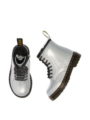Dr. Martens Silver 1460 Nebula Glitter 8 Eye Boots - Image 2 of 3