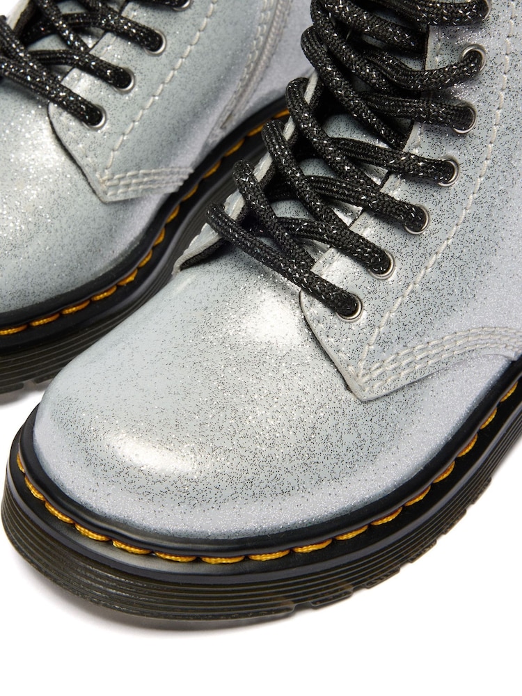 Dr. Martens Silver 1460 Nebula Glitter 8 Eye Boots - Image 3 of 3