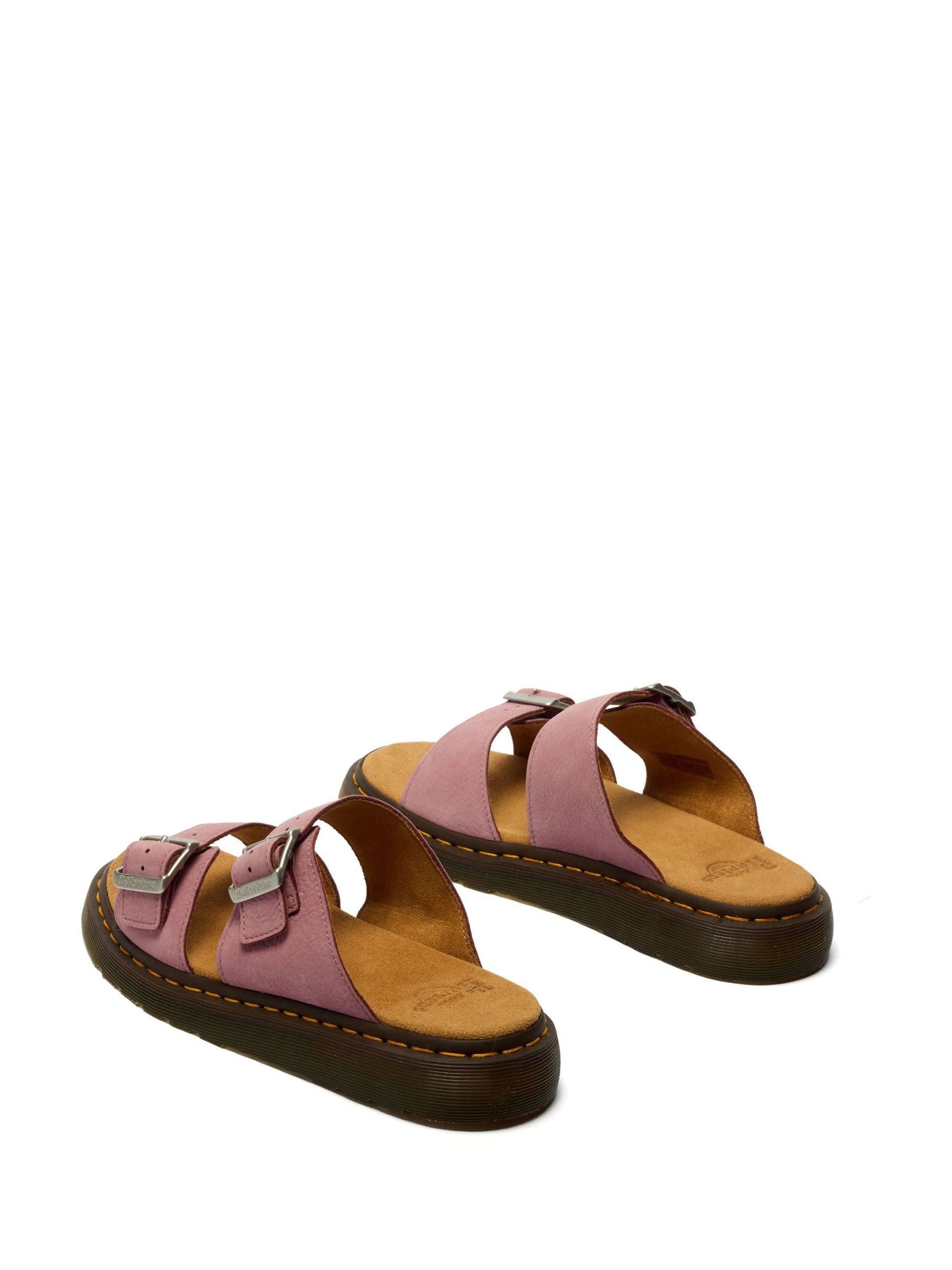 Buy Dr. Martens Pink Josef Dusty Rose Milled Nubuck Slide Sandals