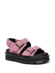 Dr. Martens Pink ZebZag Suede Sandals - Image 1 of 6