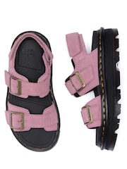 Dr. Martens Pink ZebZag Suede Sandals - Image 4 of 6