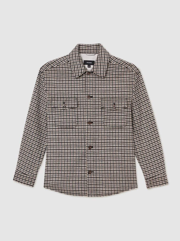 Reiss Grey Liam Houndstooth Shirt - Image 2 of 7