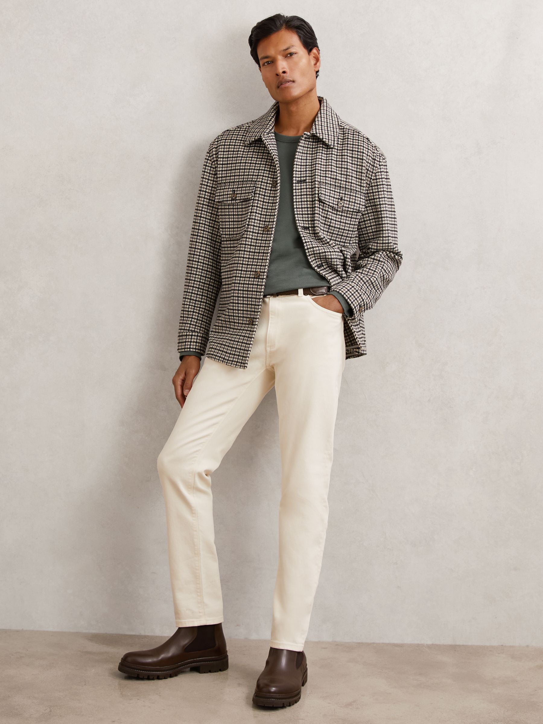 Buy Reiss Grey Liam Houndstooth Wool-Blend Houndstooth-Check
