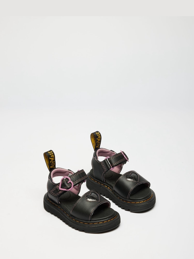 Dr. Martens Black Marlowe Hearts II Nebula Glitter Sandals - Image 2 of 6